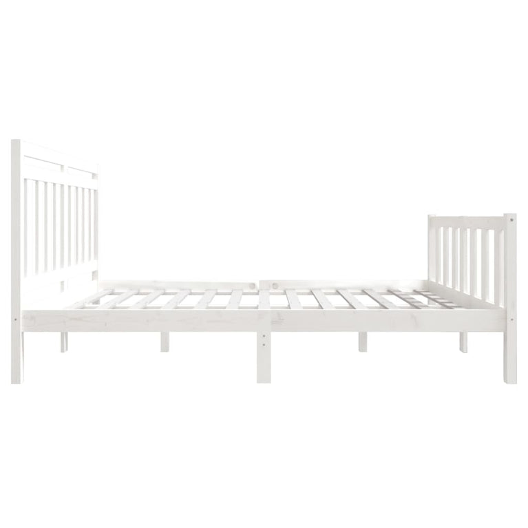 Bedframe massief hout wit 140x190 cm