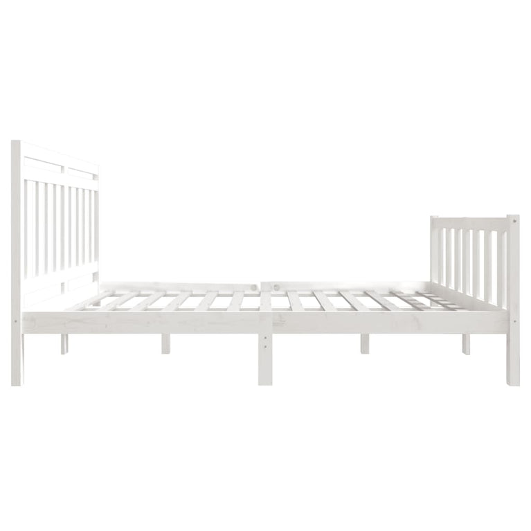 Bedframe massief hout wit 120x200 cm