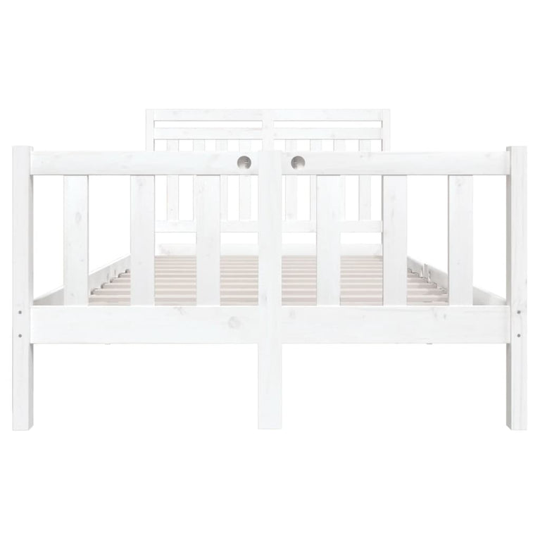 Bedframe massief hout wit 140x190 cm
