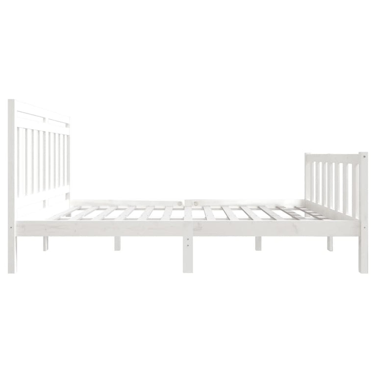 Bedframe massief hout wit 140x190 cm