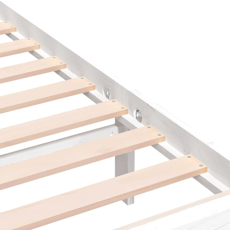 Bedframe massief hout wit 140x190 cm
