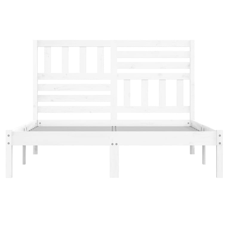Bedframe massief grenenhout wit 140x200 cm