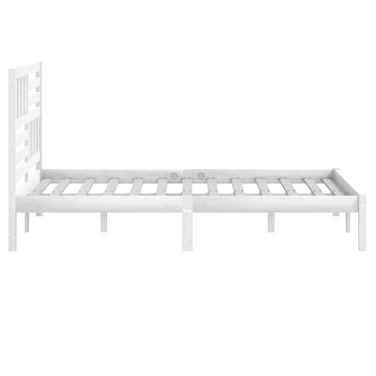 Bedframe massief grenenhout wit 140x200 cm