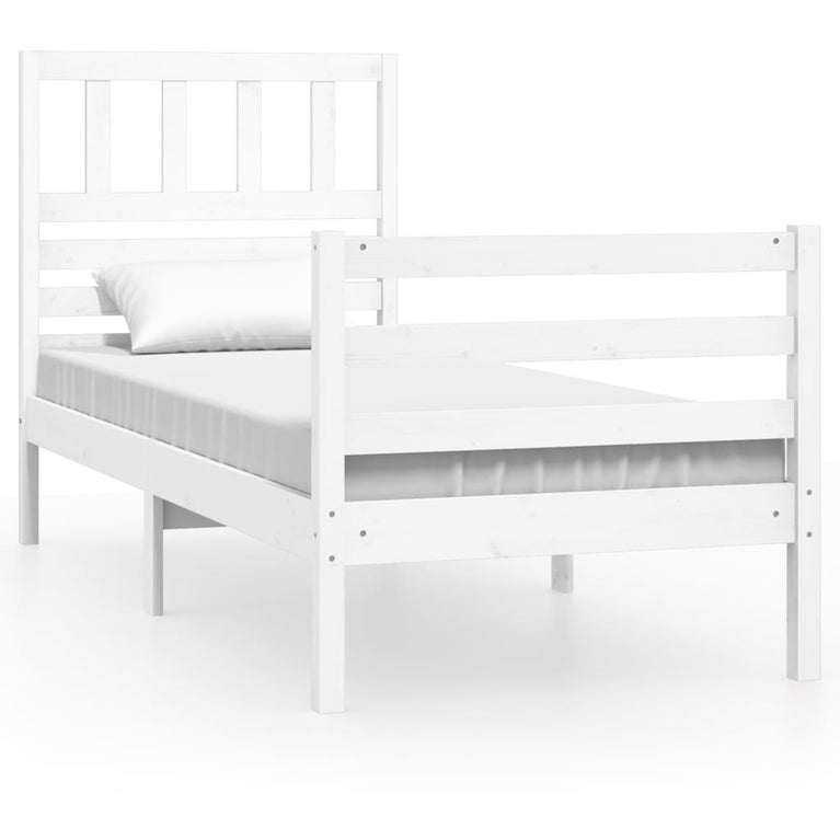 Bedframe massief hout wit 75x190 cm 2FT6 small single