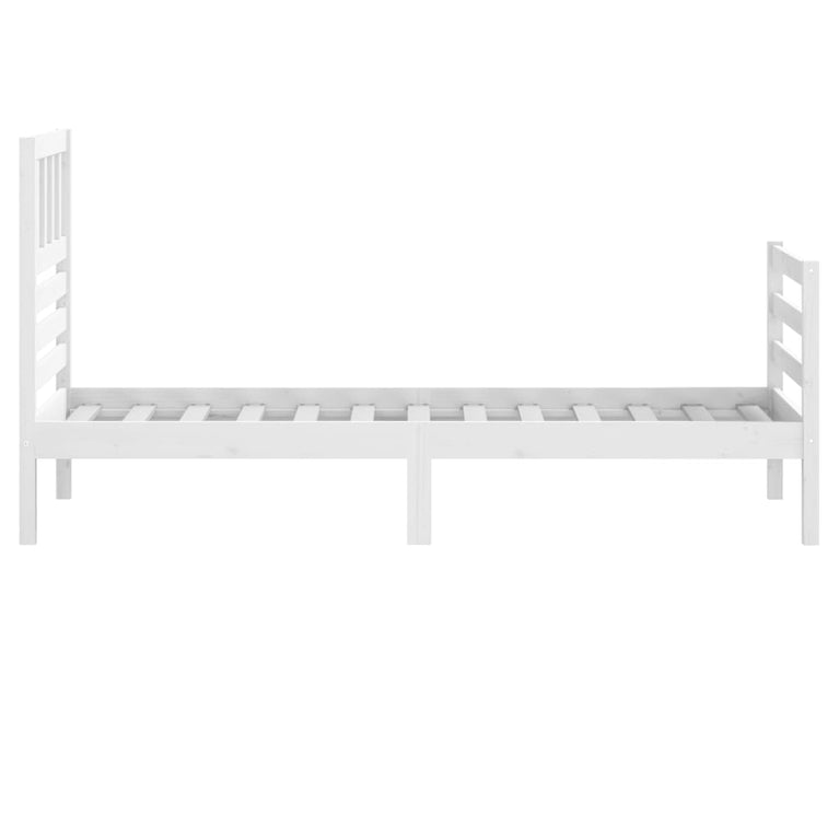 Bedframe massief hout wit 75x190 cm 2FT6 small single