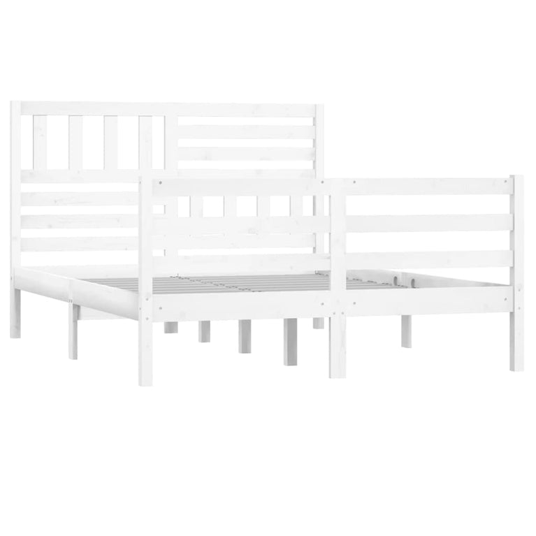Bedframe massief hout wit 120x200 cm