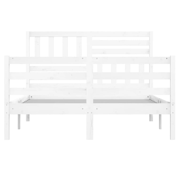 Bedframe massief hout wit 120x200 cm