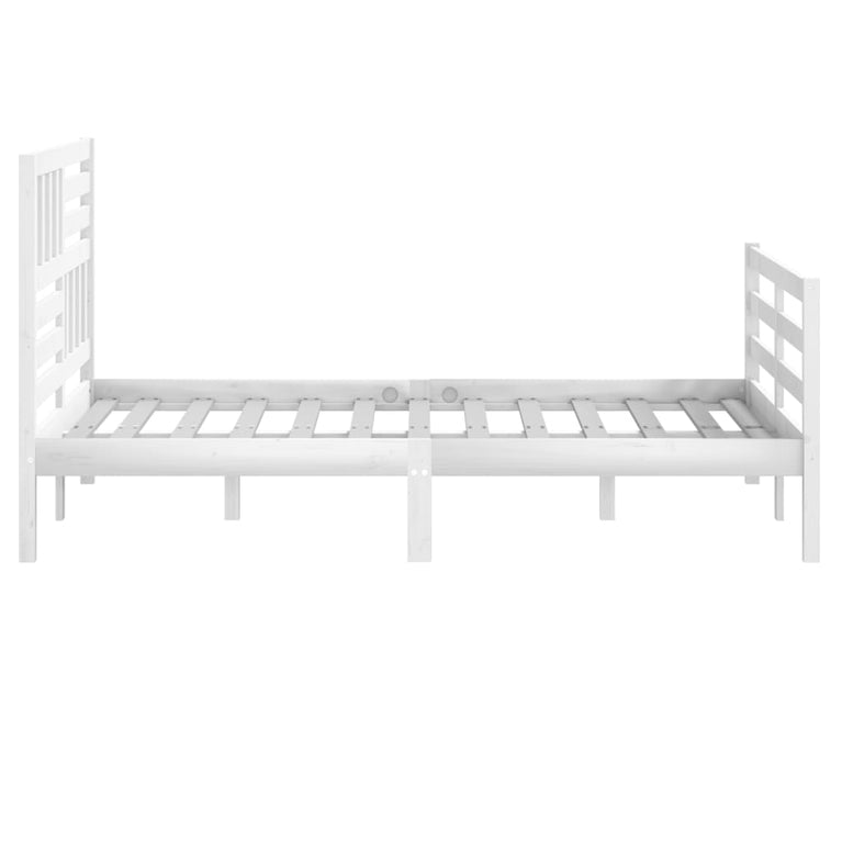 Bedframe massief hout wit 120x200 cm