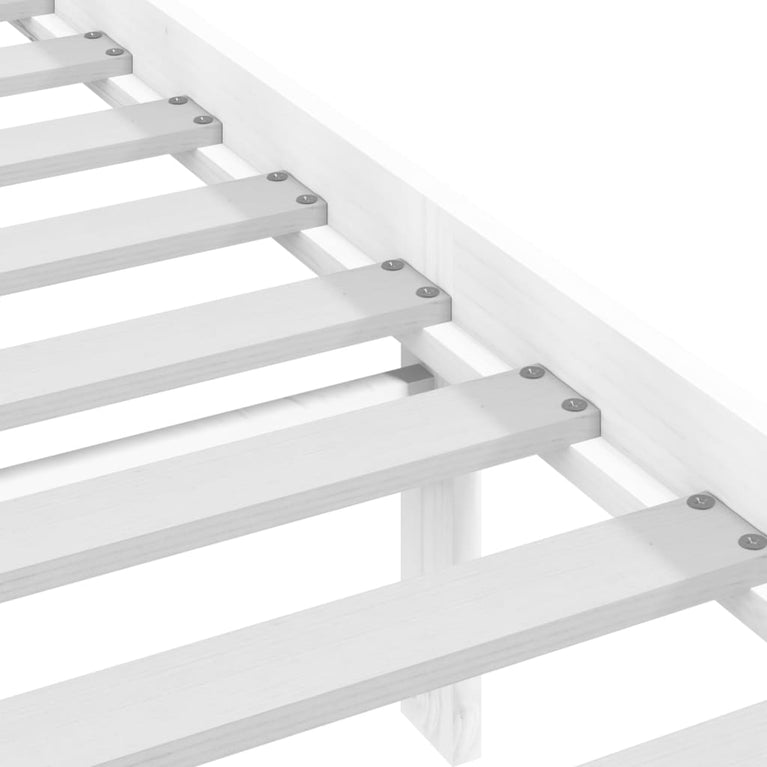 Bedframe massief hout wit 120x200 cm