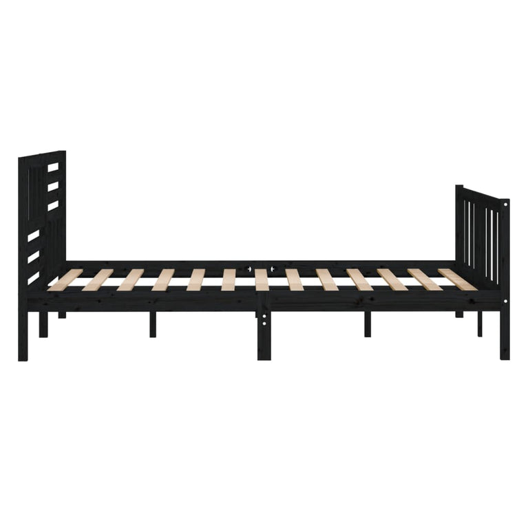 Bedframe massief hout zwart 120x190 cm 4FT Small Double