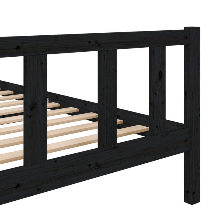 Bedframe massief hout zwart 120x190 cm 4FT Small Double