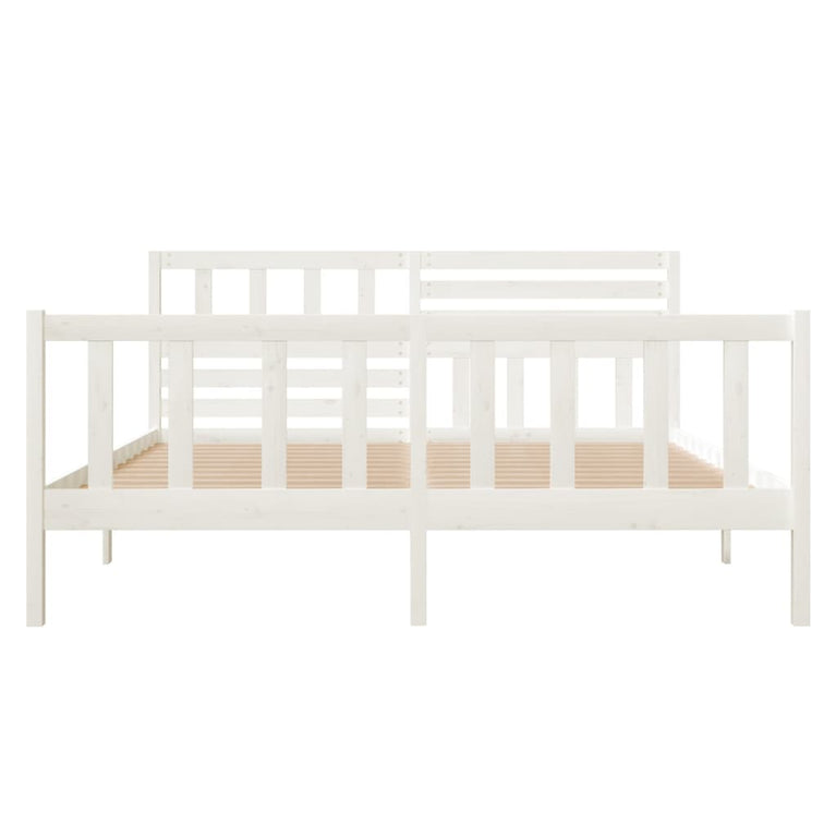 Bedframe massief hout wit 120x200 cm