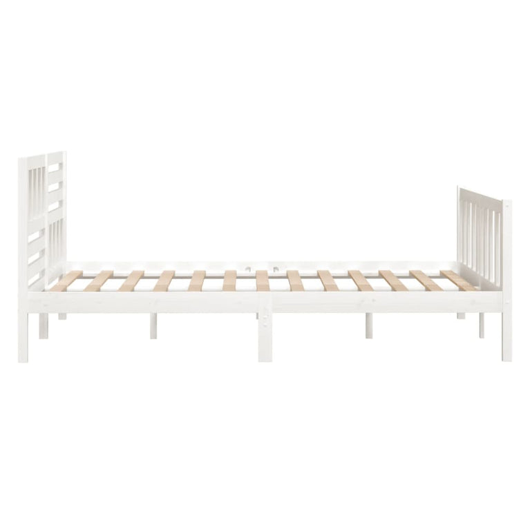 Bedframe massief hout wit 120x200 cm