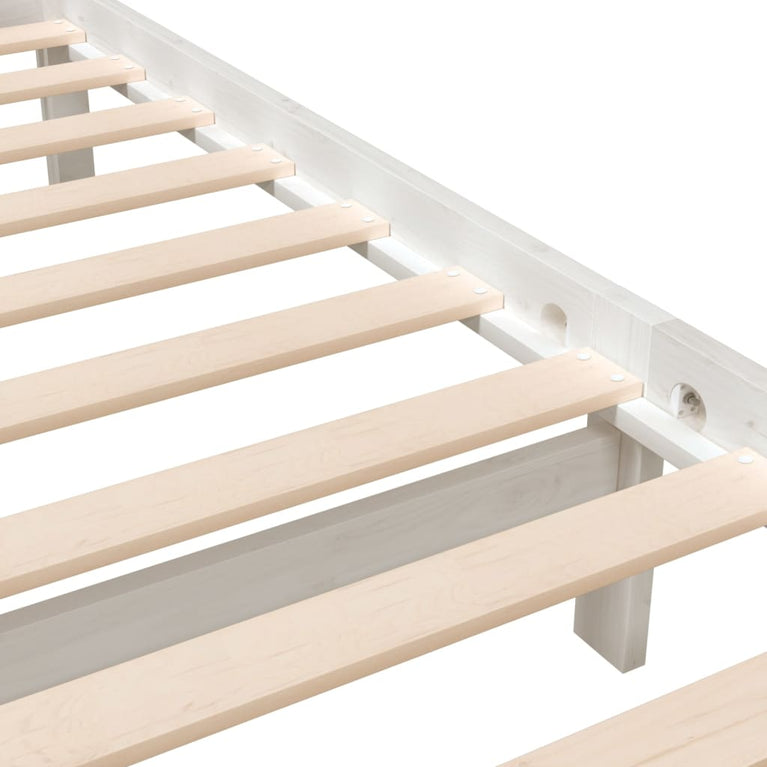 Bedframe massief hout wit 120x200 cm