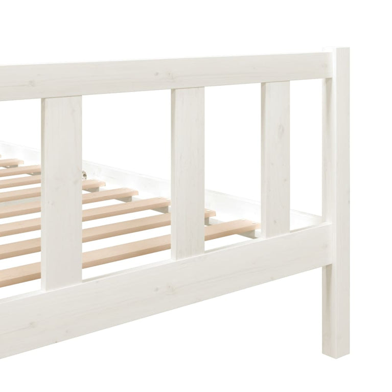 Bedframe massief hout wit 120x200 cm