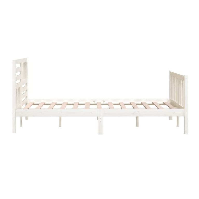 Bedframe massief hout wit 160x200 cm