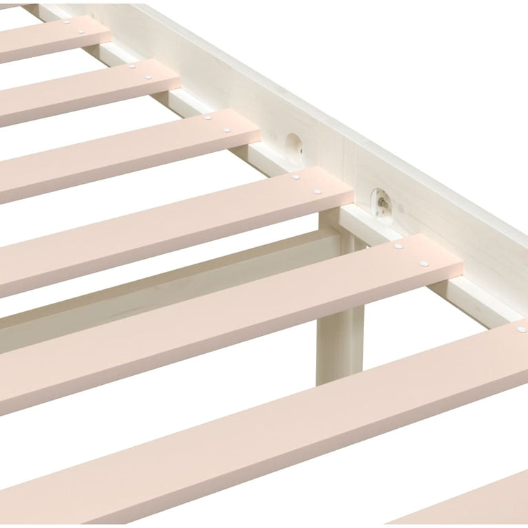 Bedframe massief hout wit 160x200 cm