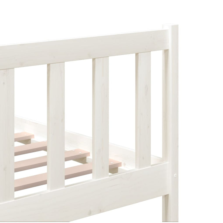 Bedframe massief hout wit 160x200 cm