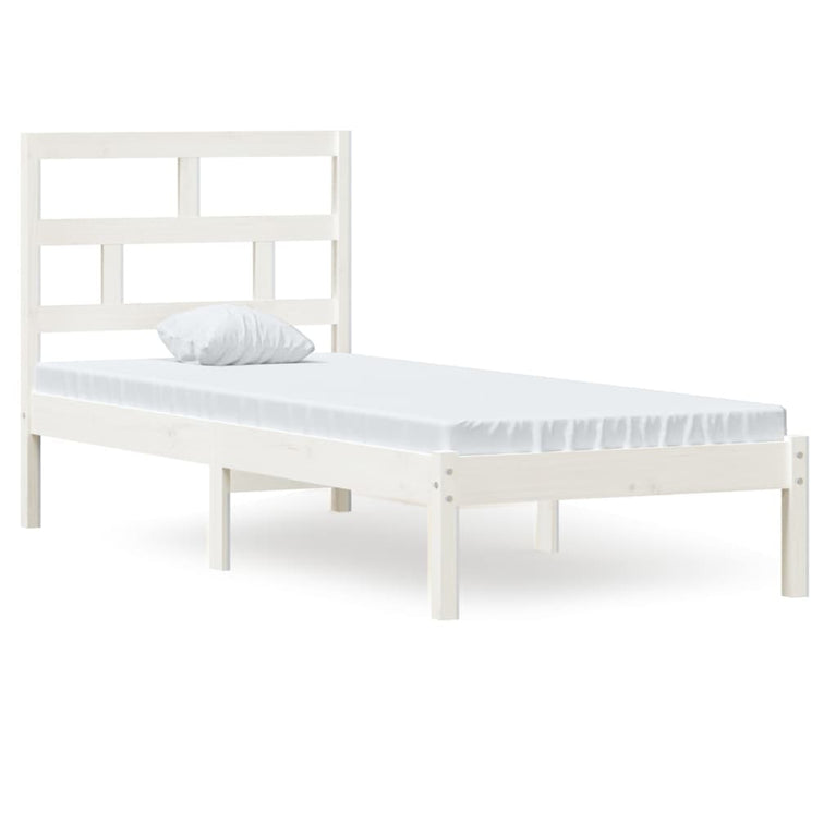 Bedframe massief hout wit 75x190 cm 2FT6 Small Single