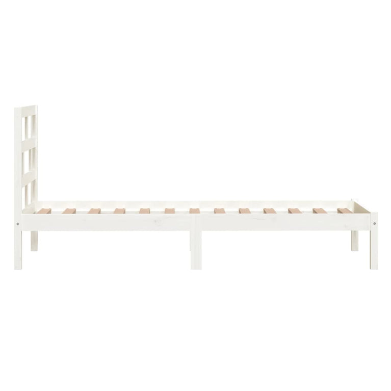 Bedframe massief hout wit 75x190 cm 2FT6 Small Single
