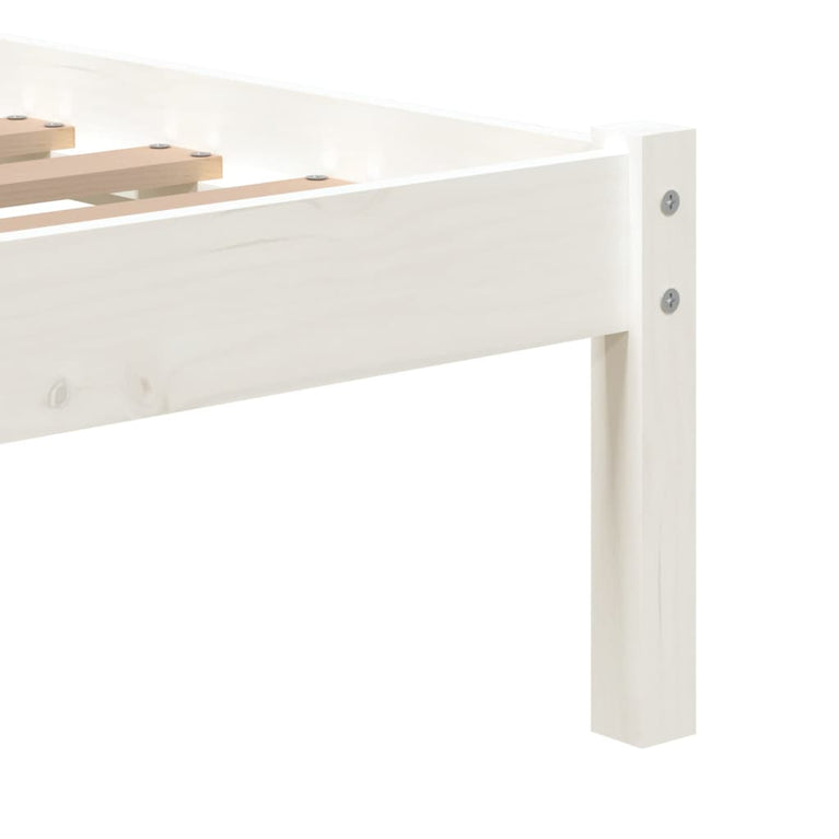 Bedframe massief hout wit 75x190 cm 2FT6 Small Single