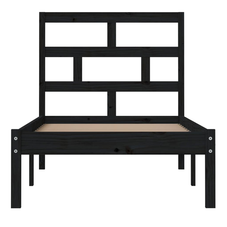 Bedframe massief hout zwart 75x190 cm 2FT6 Small Single