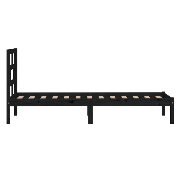 Bedframe massief hout zwart 75x190 cm 2FT6 Small Single