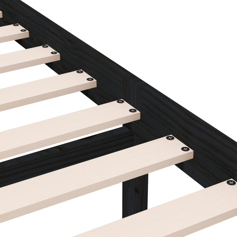 Bedframe massief hout zwart 75x190 cm 2FT6 Small Single