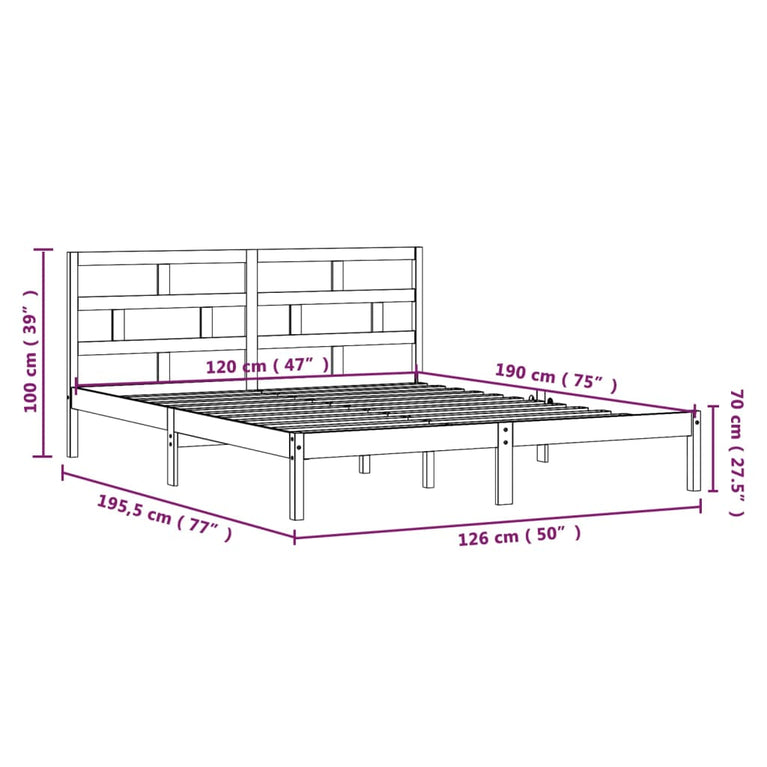 Bedframe massief hout 120x190 cm 4FT Small Double