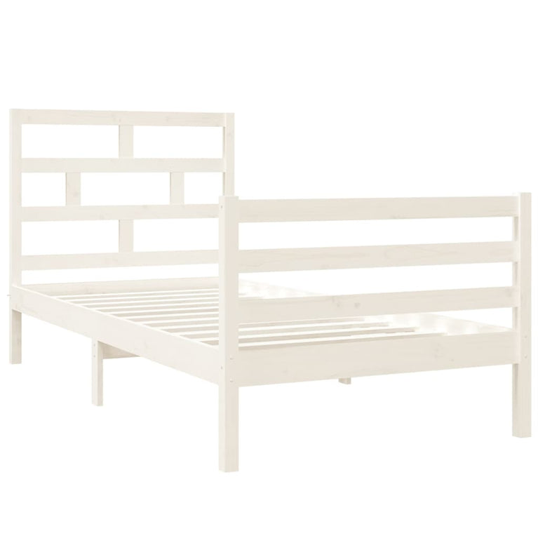 Bedframe massief hout wit 90x190 cm 3FT Single