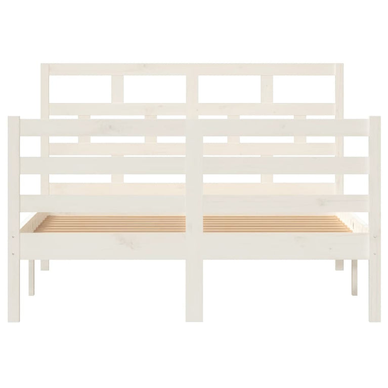 Bedframe massief grenenhout wit 120x200 cm