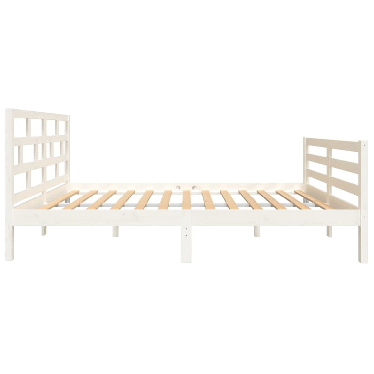 Bedframe massief grenenhout wit 120x200 cm