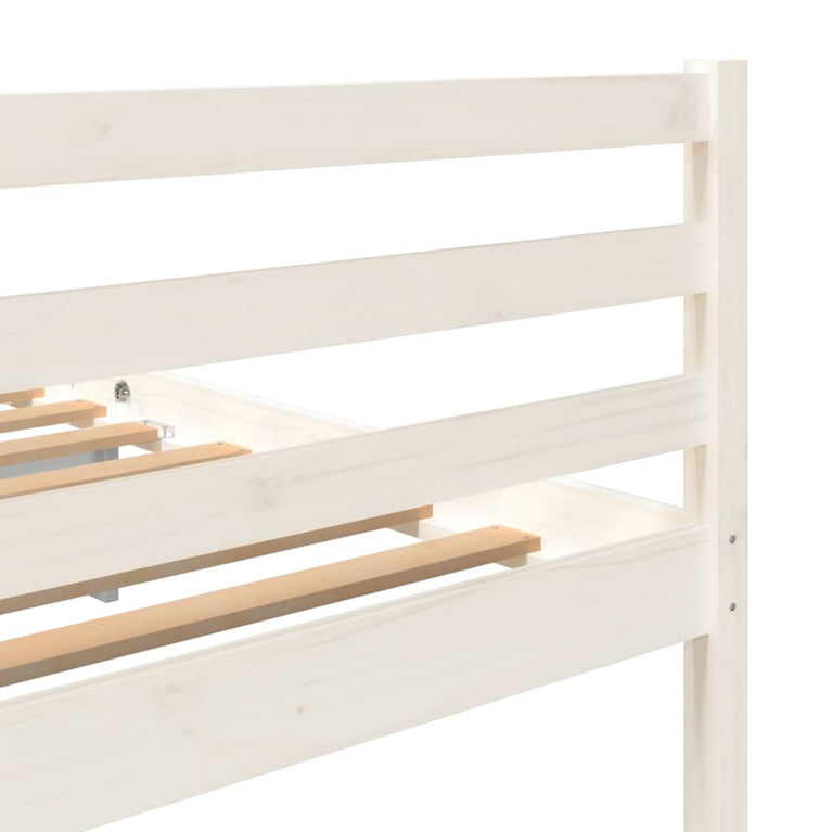 Bedframe massief grenenhout wit 120x200 cm