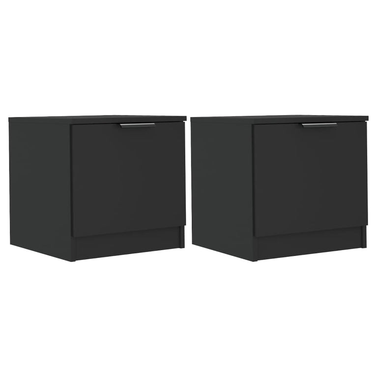 Nachtkastjes 2 st 40x39x40 cm zwart MeubelReus