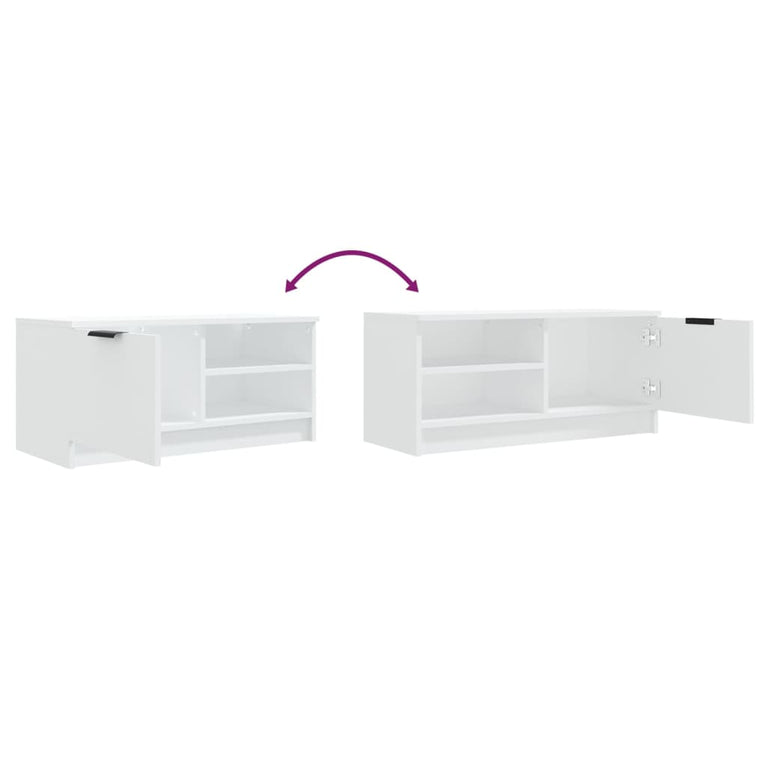 Tv-meubel 80x35x36,5 cm bewerkt hout wit MeubelReus