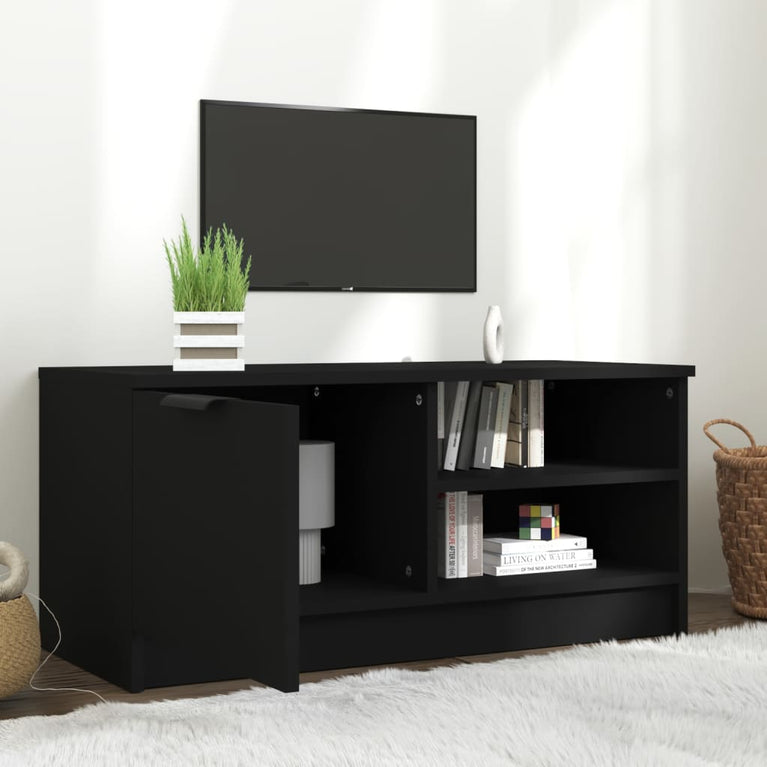 Tv-meubel 80x35x36,5 cm bewerkt hout zwart MeubelReus