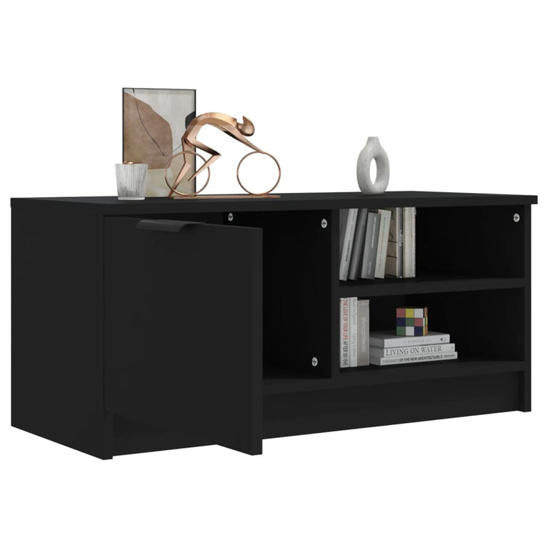 Tv-meubel 80x35x36,5 cm bewerkt hout zwart MeubelReus