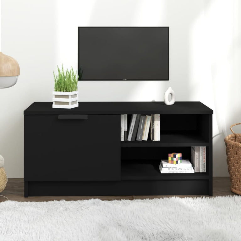 Tv-meubel 80x35x36,5 cm bewerkt hout zwart MeubelReus