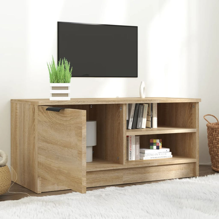 Tv-meubel 80x35x36,5 cm bewerkt hout sonoma eikenkleurig MeubelReus