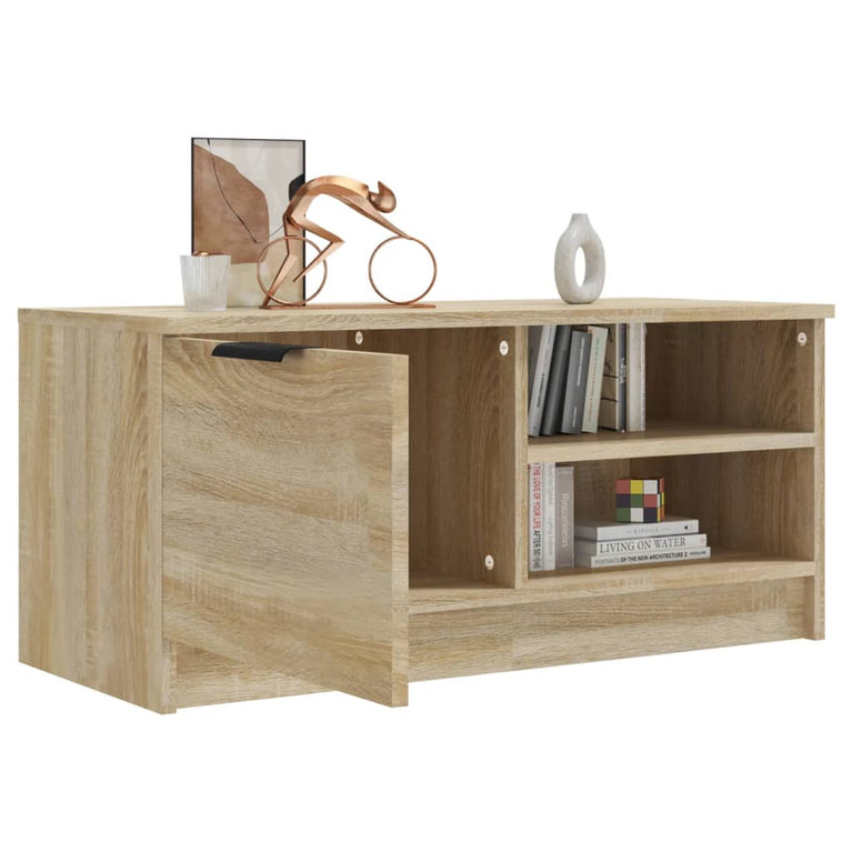 Tv-meubel 80x35x36,5 cm bewerkt hout sonoma eikenkleurig MeubelReus