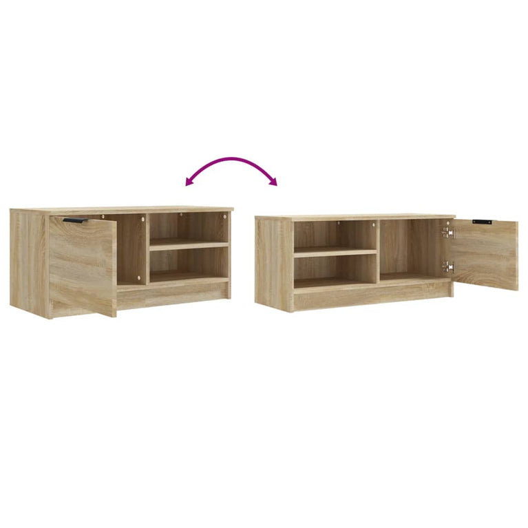 Tv-meubel 80x35x36,5 cm bewerkt hout sonoma eikenkleurig MeubelReus