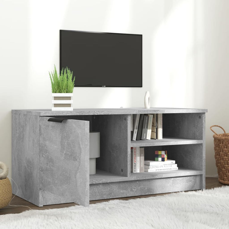 Tv-meubel 80x35x36,5 cm bewerkt hout betongrijs MeubelReus