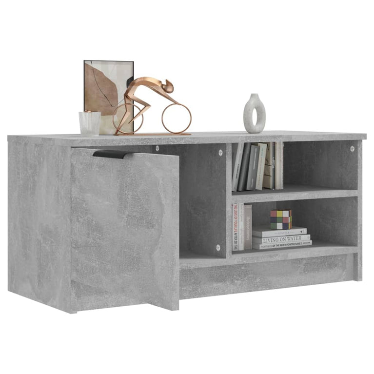 Tv-meubel 80x35x36,5 cm bewerkt hout betongrijs MeubelReus
