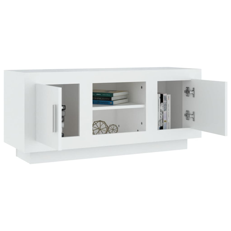 Tv-meubel 102x35x45 cm bewerkt hout wit