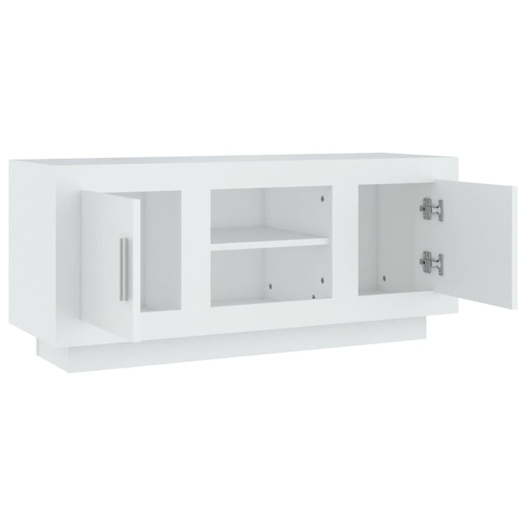 Tv-meubel 102x35x45 cm bewerkt hout wit