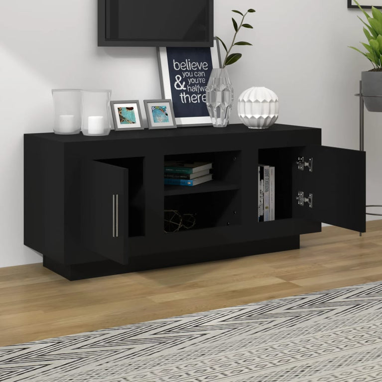 Tv-meubel 102x35x45 cm bewerkt hout zwart MeubelReus