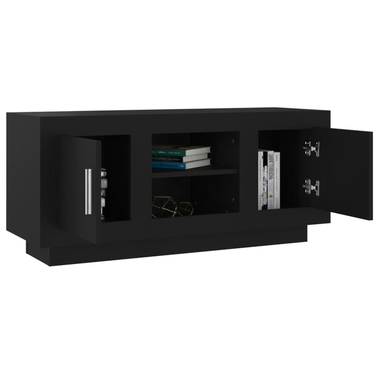 Tv-meubel 102x35x45 cm bewerkt hout zwart MeubelReus