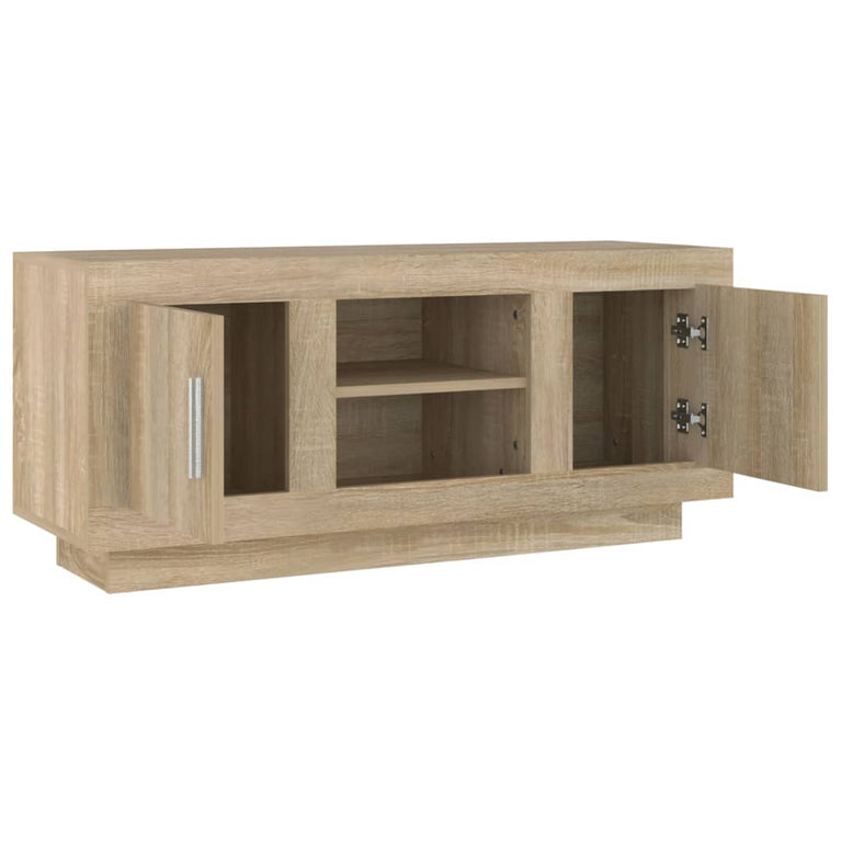 Tv-meubel 102x35x45 cm bewerkt hout sonoma eikenkleurig MeubelReus