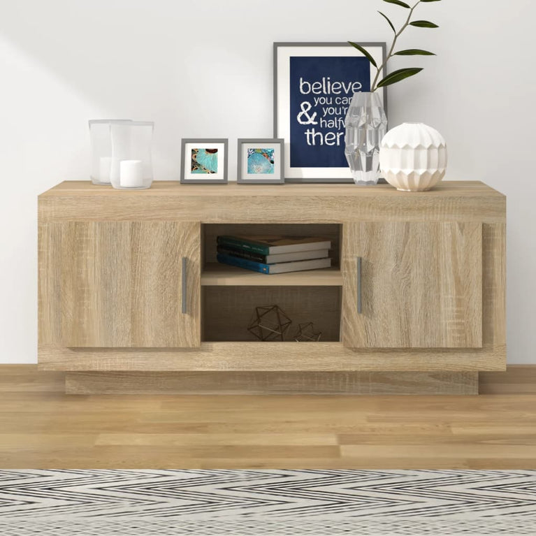 Tv-meubel 102x35x45 cm bewerkt hout sonoma eikenkleurig MeubelReus