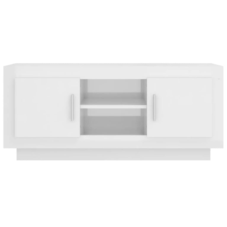 Tv-meubel 102x35x45 cm bewerkt hout hoogglans wit MeubelReus